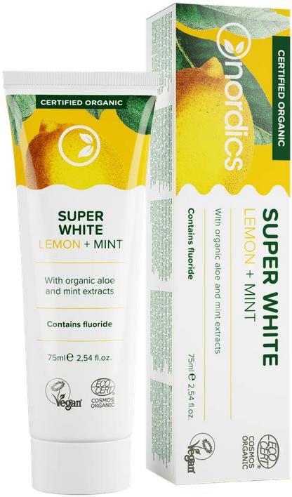 NORDICS Cosmos Organic Super White 75 ml Zubná pasta