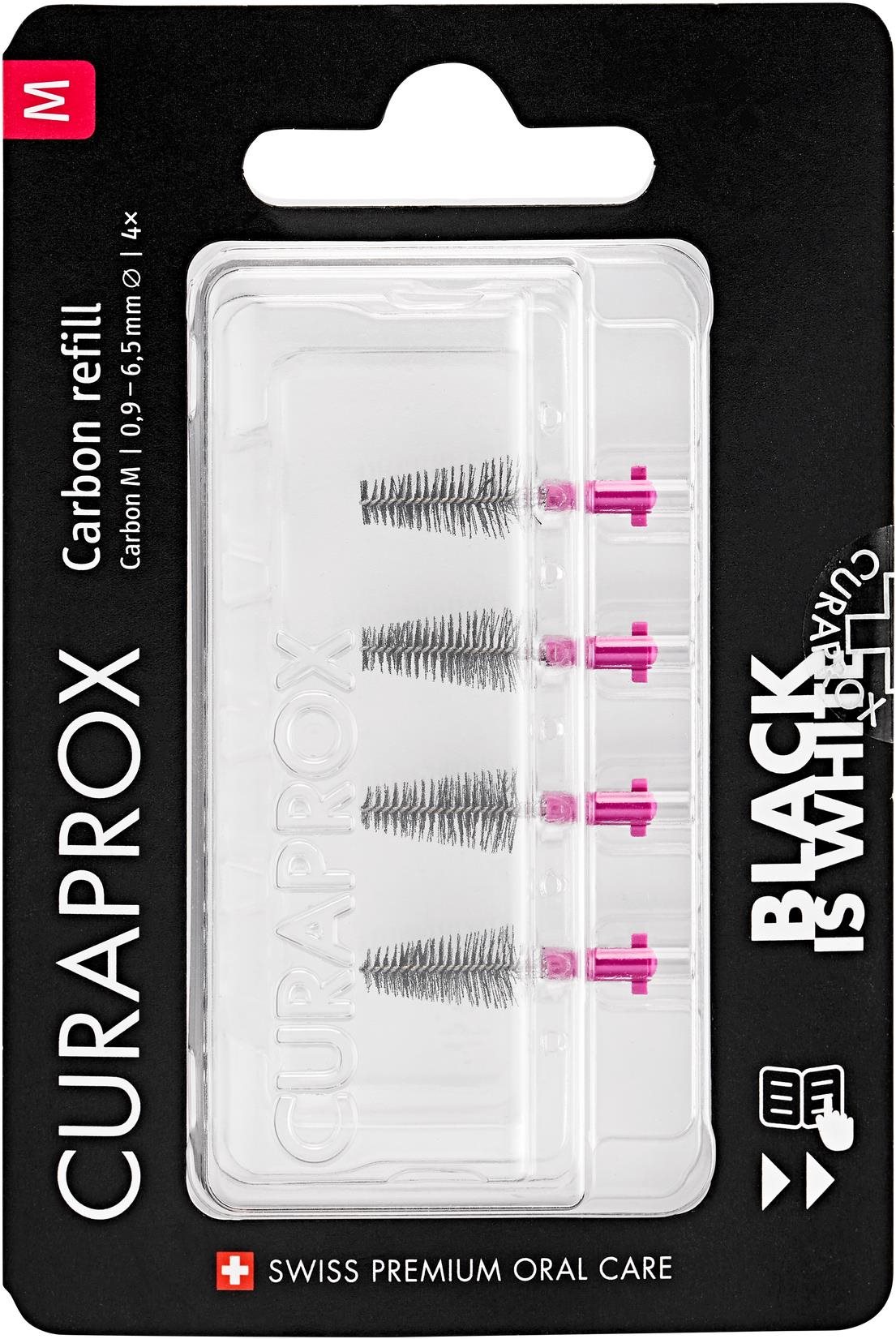 CURAPROX CPS Black is White Carbon veľkosť M, 4 ks Medzizubná kefka