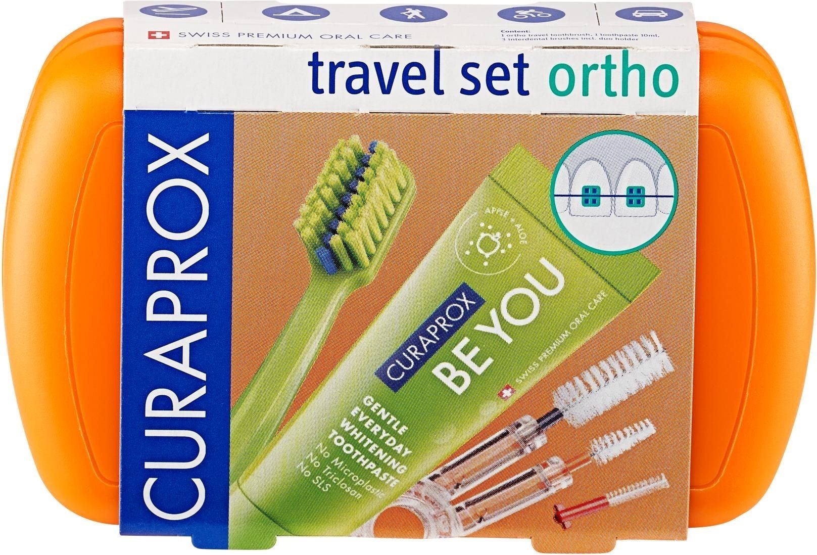 CURAPROX Travel Set Ortho, oranžový Sada ústnej hygieny