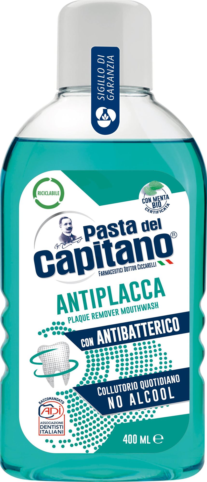 PASTA DEL CAPITANO Plaque Aque Remover 400 ml Ústna voda