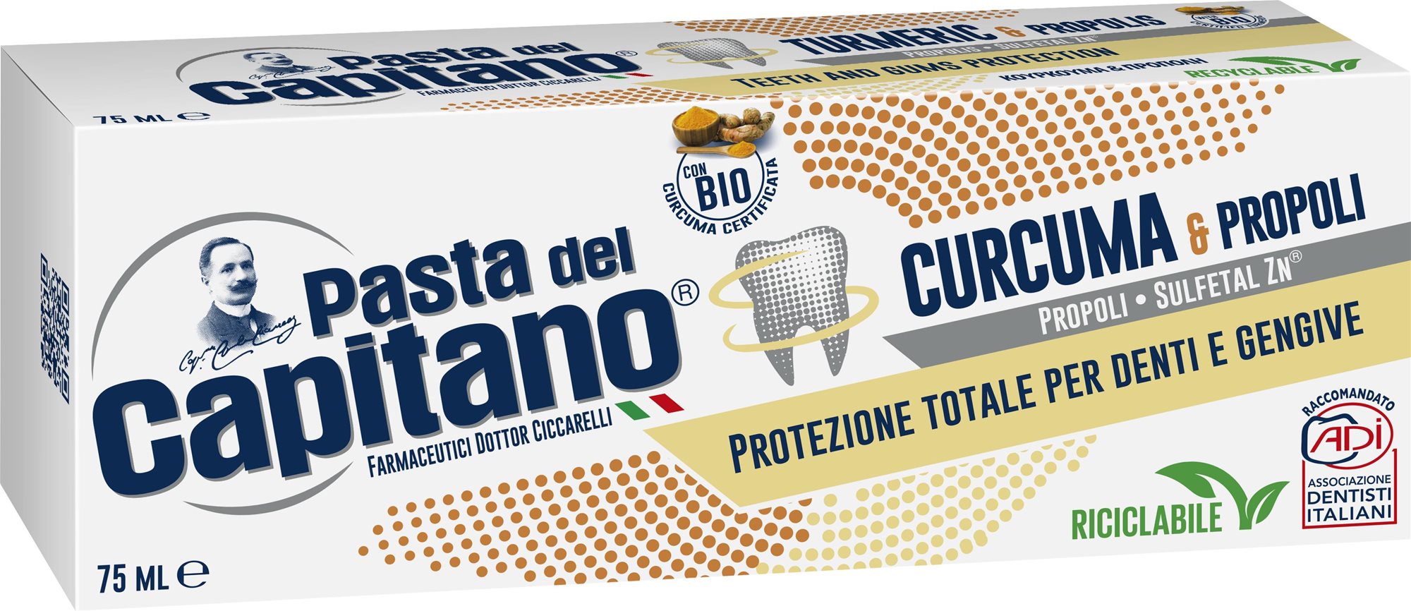 PASTA DEL CAPITANO Curcuma & Propolis 75 ml Fogkrém