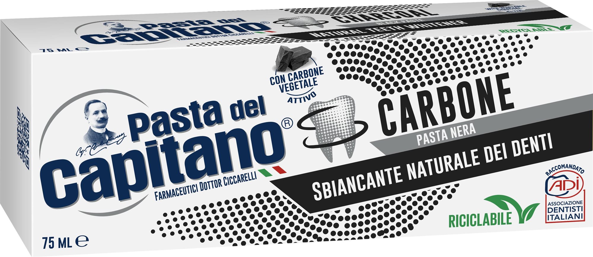 PASTA DEL CAPITANO Charcoal 75 ml Fogkrém