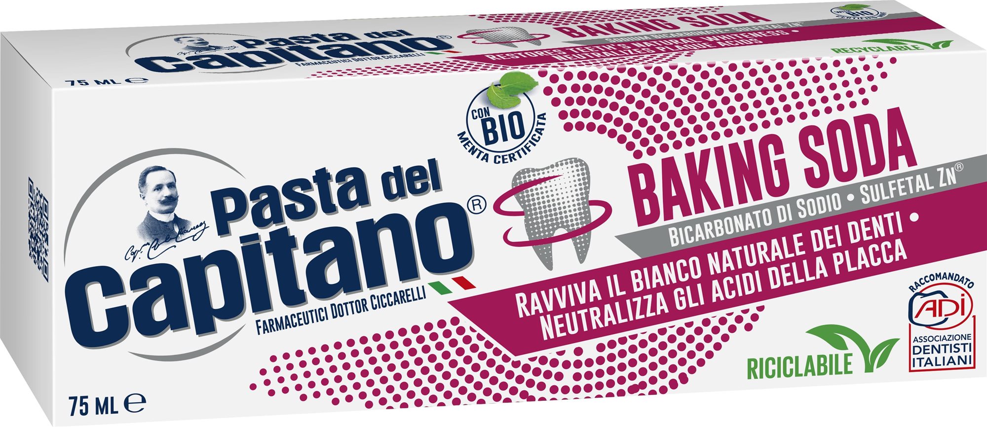 PASTA DEL CAPITANO Baking Soda 75 ml Fogkrém