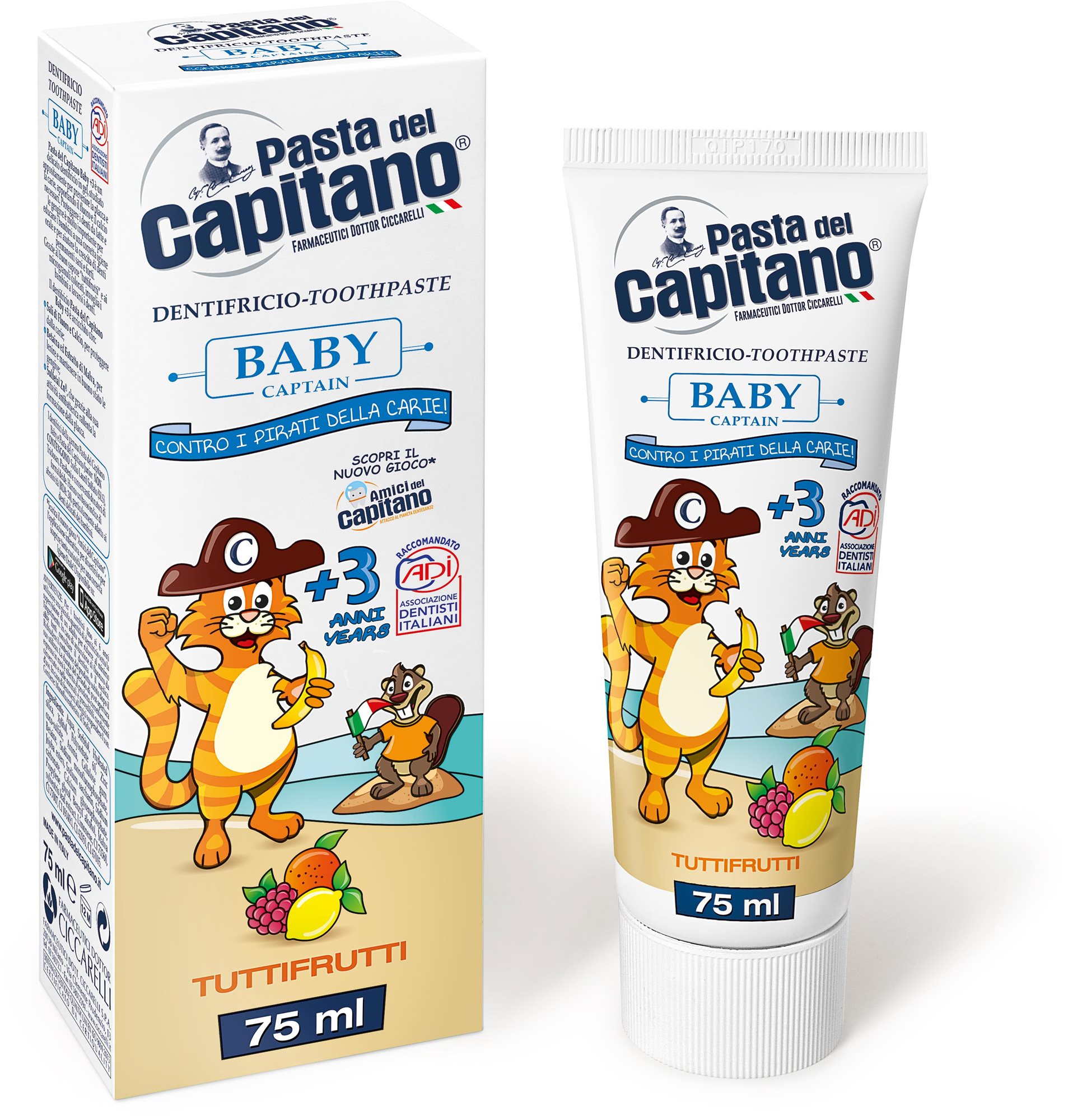 PASTA DEL CAPITANO Baby Tutti-Frutti 75 ml Fogkrém