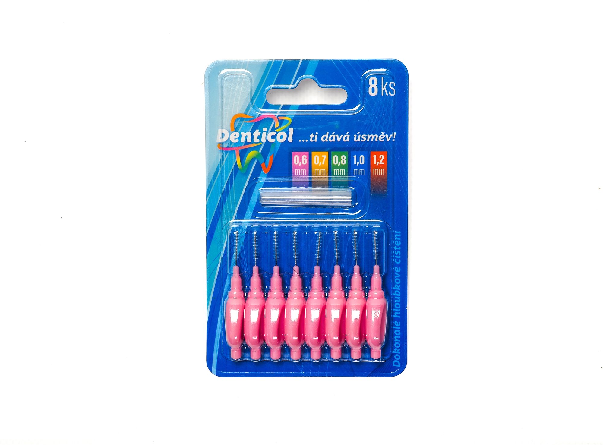 DENTICOL P01 méret 0,6 mm, lapos nyéllel, 8 db Fogköztisztító kefe