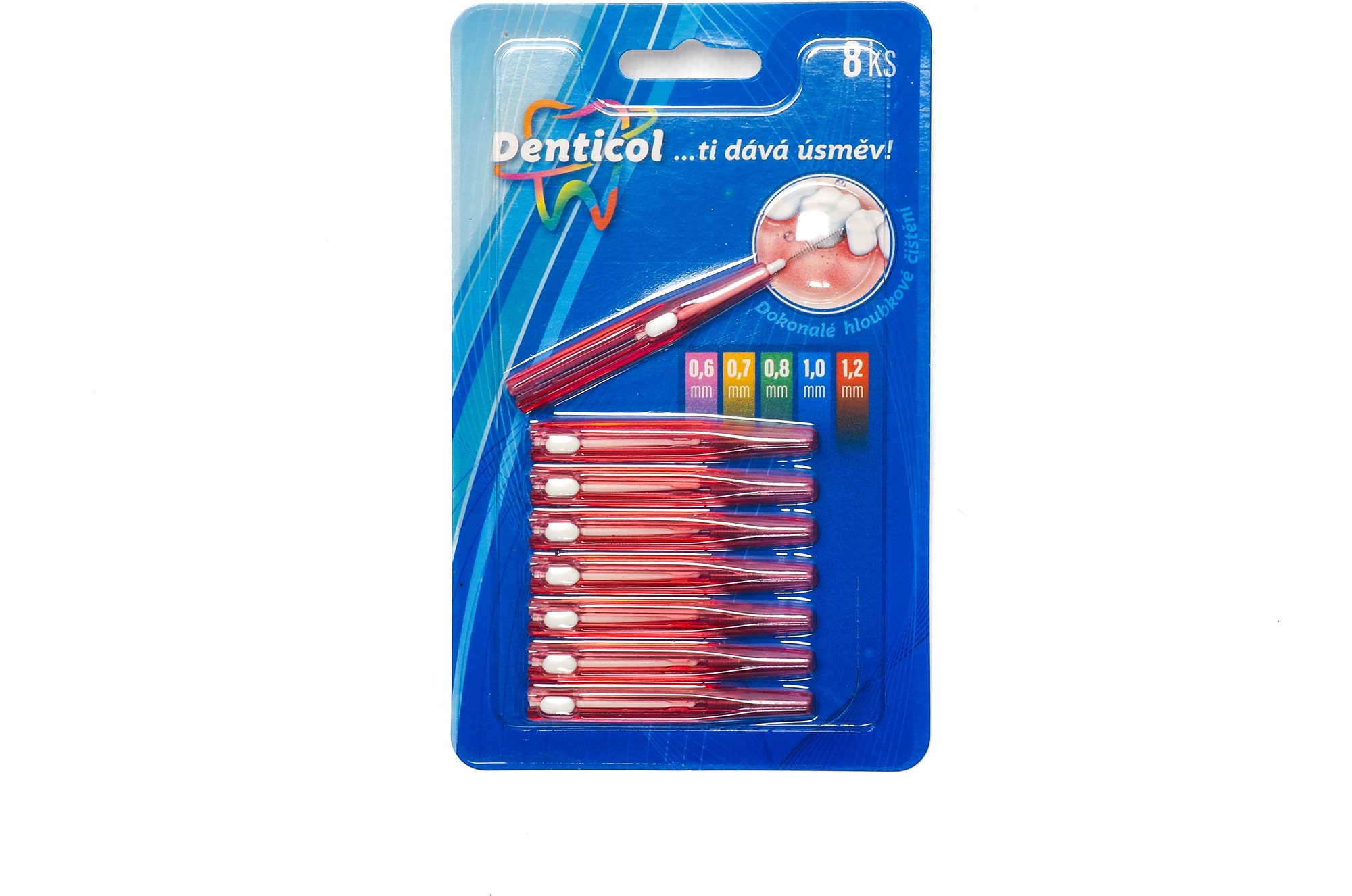 DENTICOL V01 veľ. 0,6 mm, vysúvacia, 8 ks Medzizubná kefka