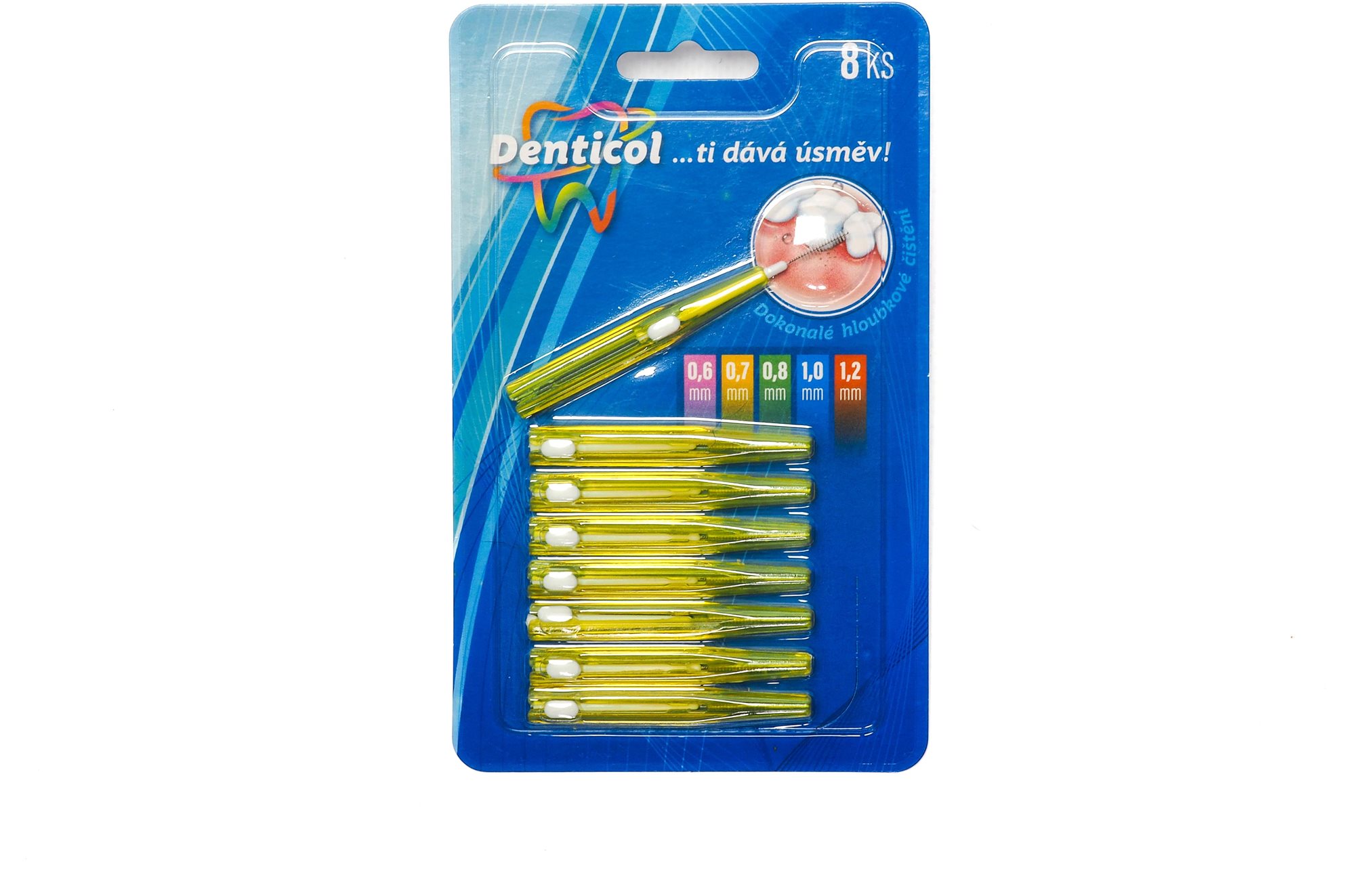 DENTICOL V01 veľ. 0,7 mm, vysúvacia, 8 ks Medzizubná kefka