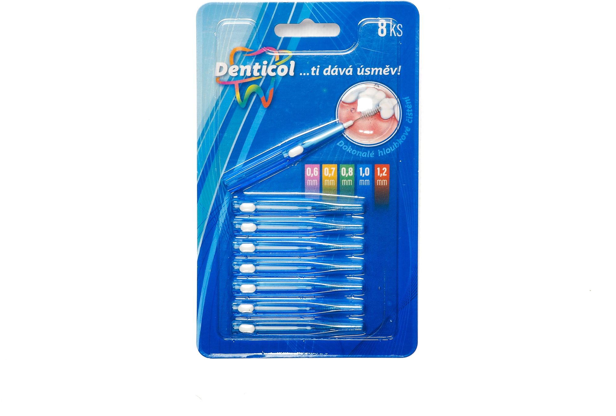 DENTICOL V01 veľ. 1 mm, vysúvacia, 8 ks Medzizubná kefka