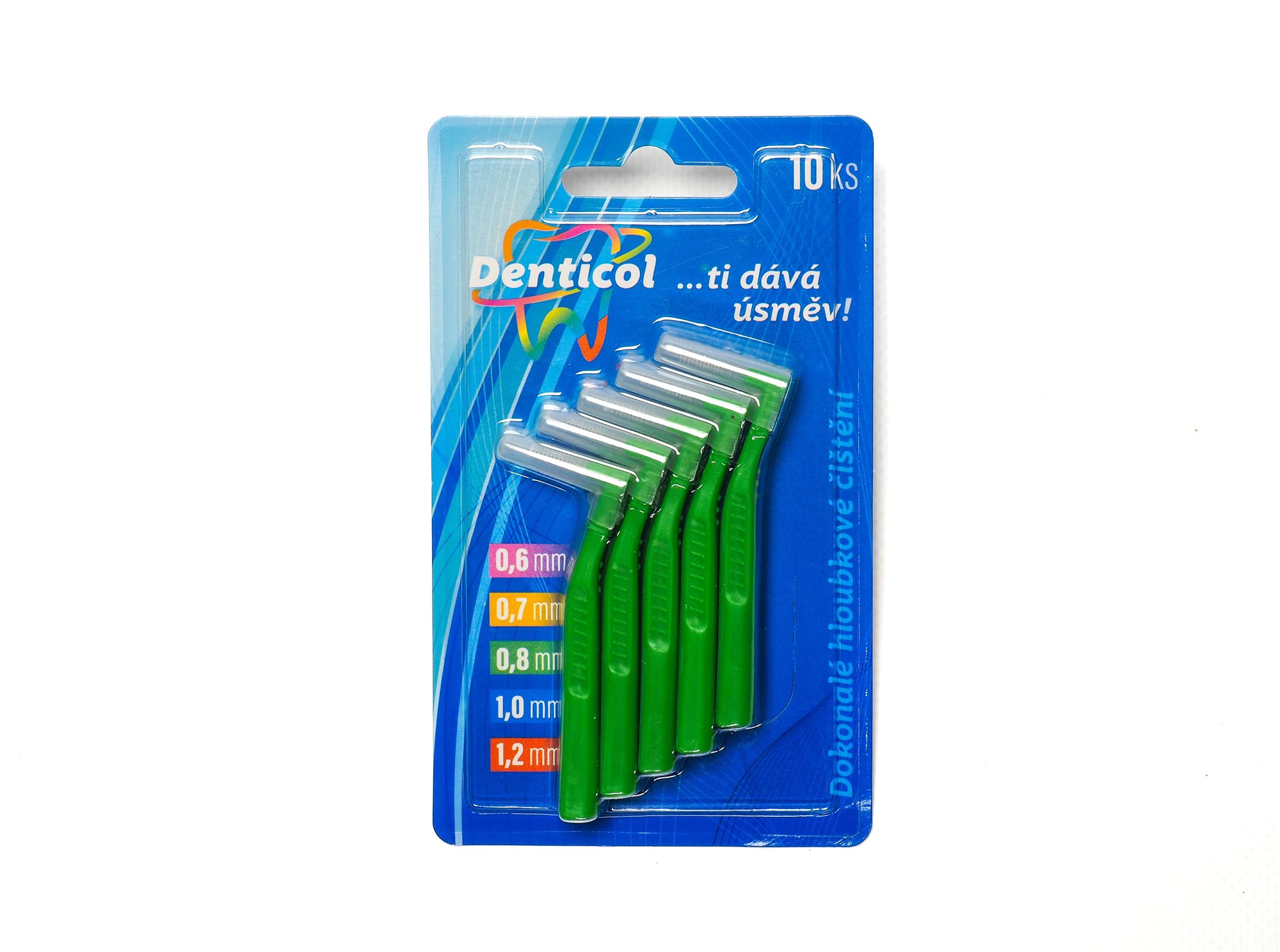 DENTICOL Z01 veľ. 0,8 mm, zahnutá, 10 ks Medzizubná kefka