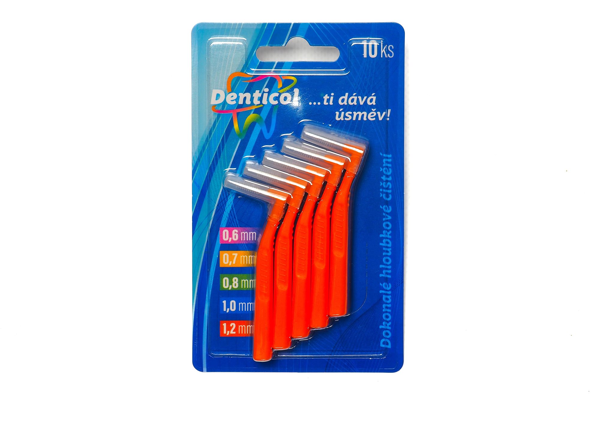 DENTICOL Z01 veľ. 1,2 mm, zahnutá, 10 ks Medzizubná kefka