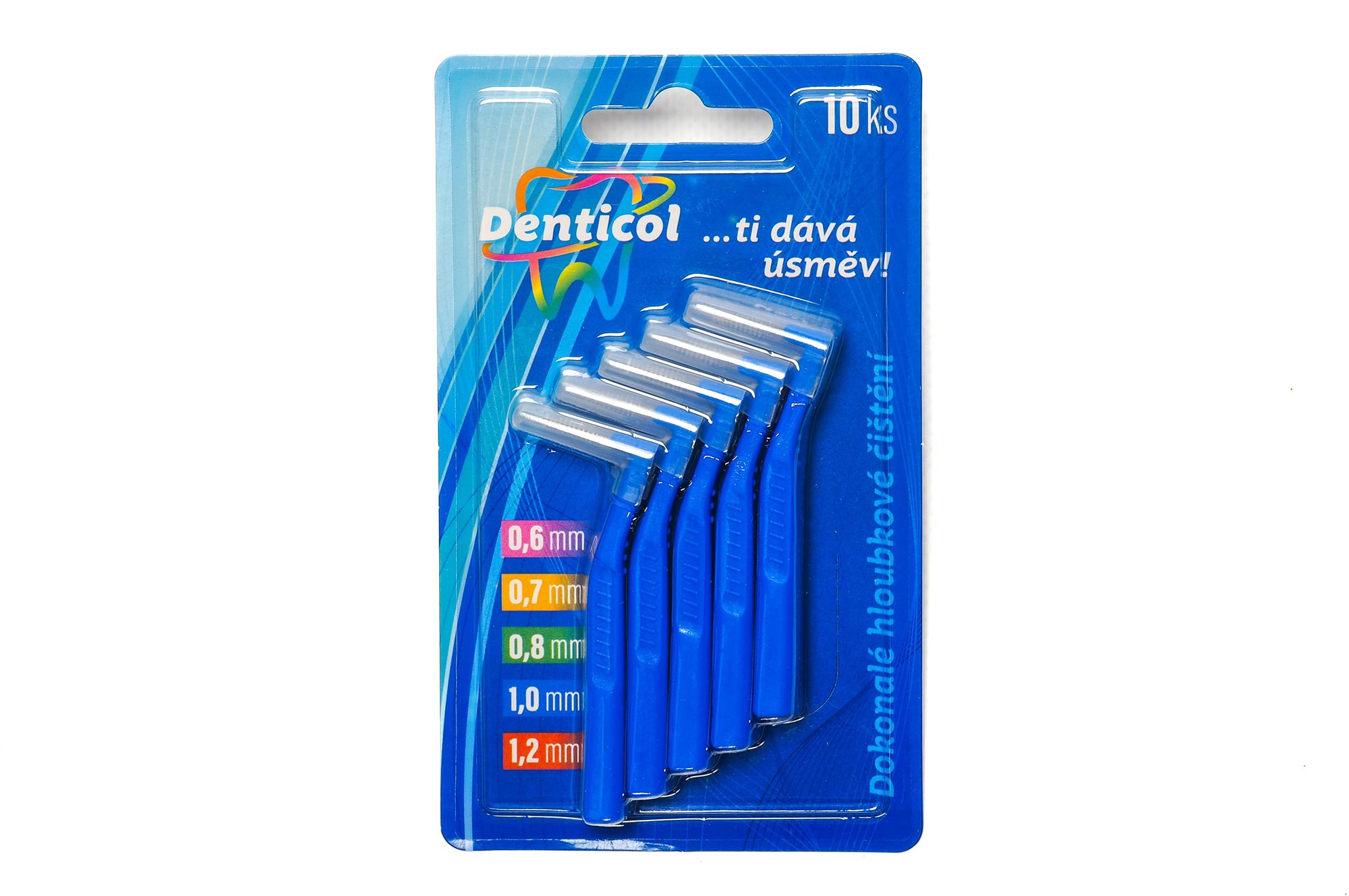 DENTICOL Z01 veľ. 1 mm, zahnutá, 10 ks Medzizubná kefka