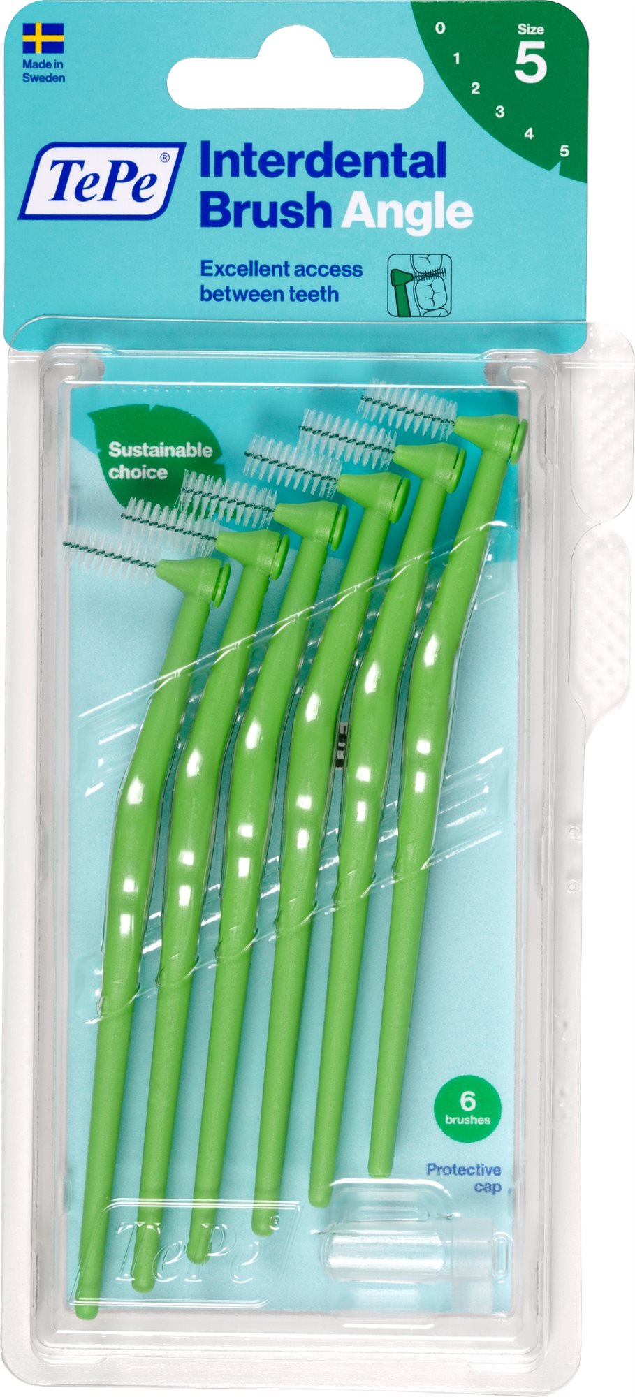 TEPE Angle 0,8 mm zelené 6 ks Medzizubná kefka