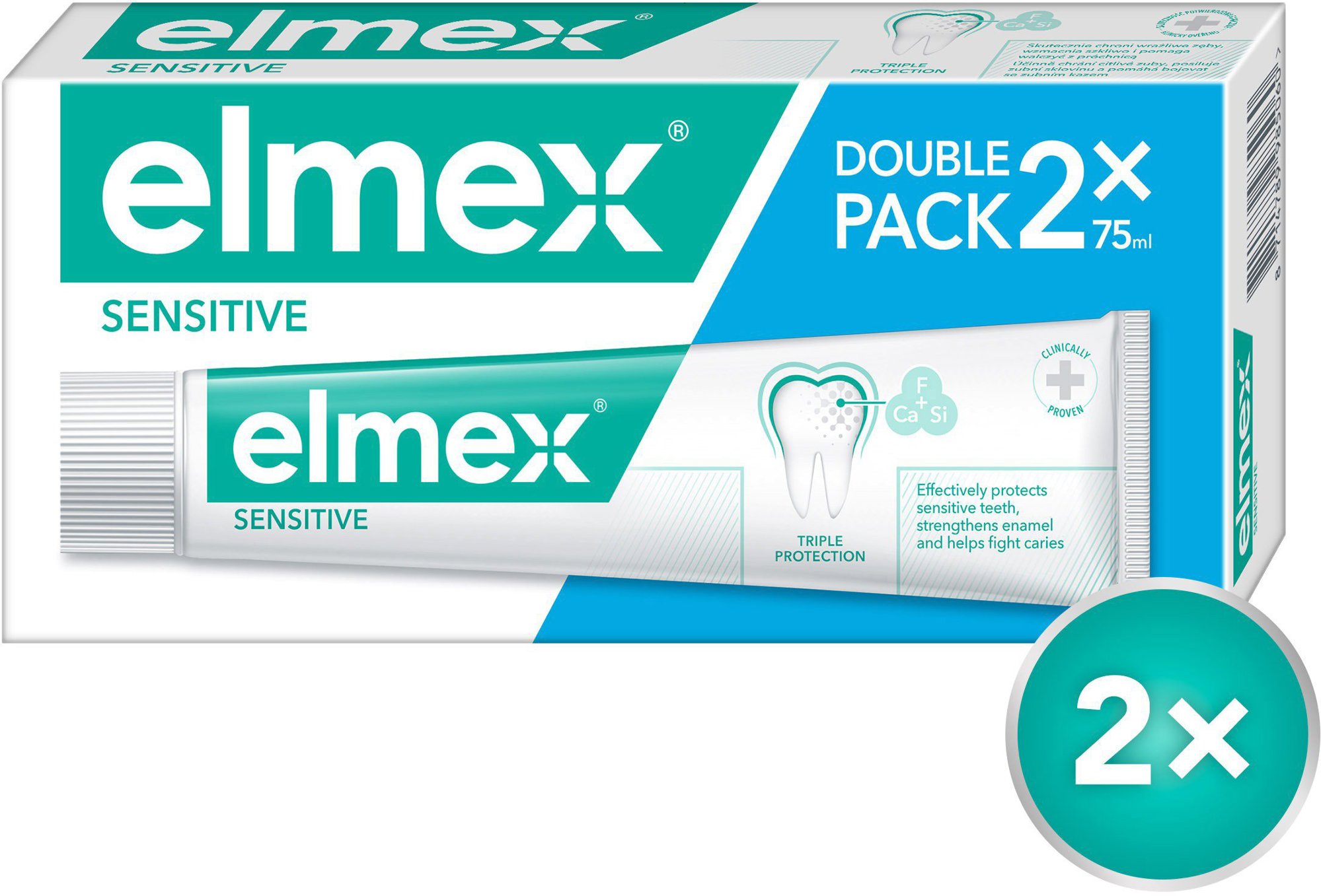 ELMEX Sensitive s aminfluorid 2 × 75 ml Zubná pasta