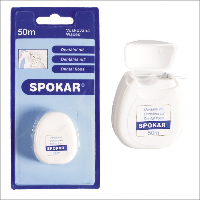 SPOKAR, voskovaná, 50 m Zubná niť