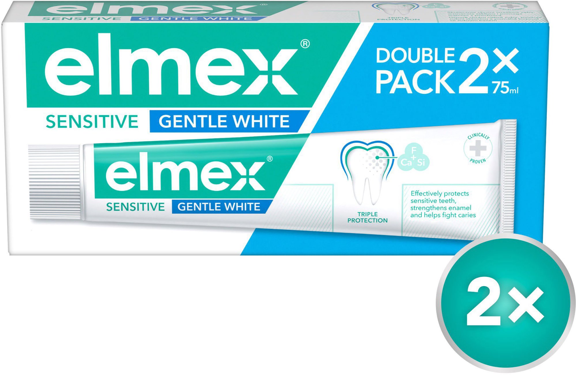 ELMEX Sensitive Gentle White 2× 75 ml Zubná pasta