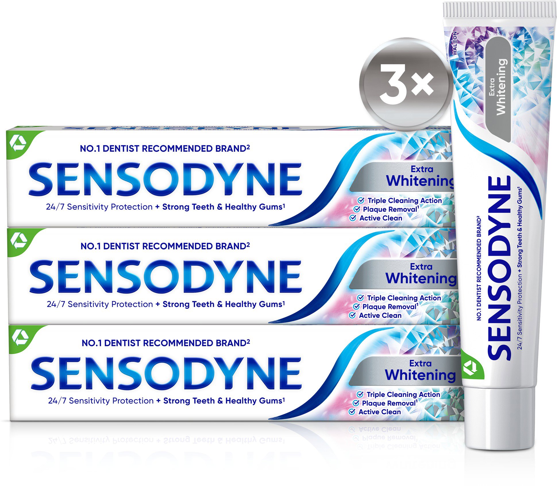 SENSODYNE Extra Whitening 3× 75 ml Zubná pasta