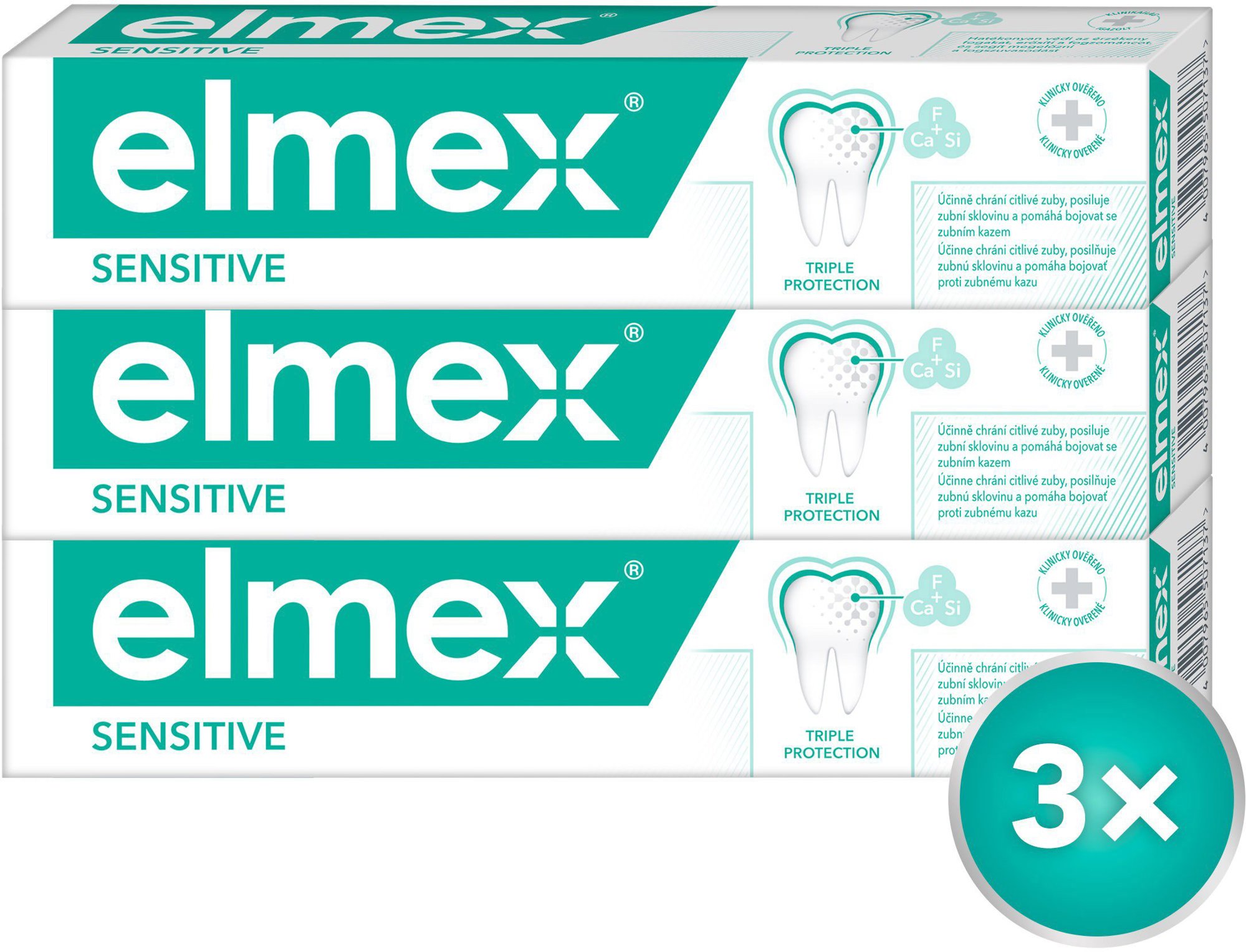 ELMEX Sensitive 3× 75 ml Zubní pasta