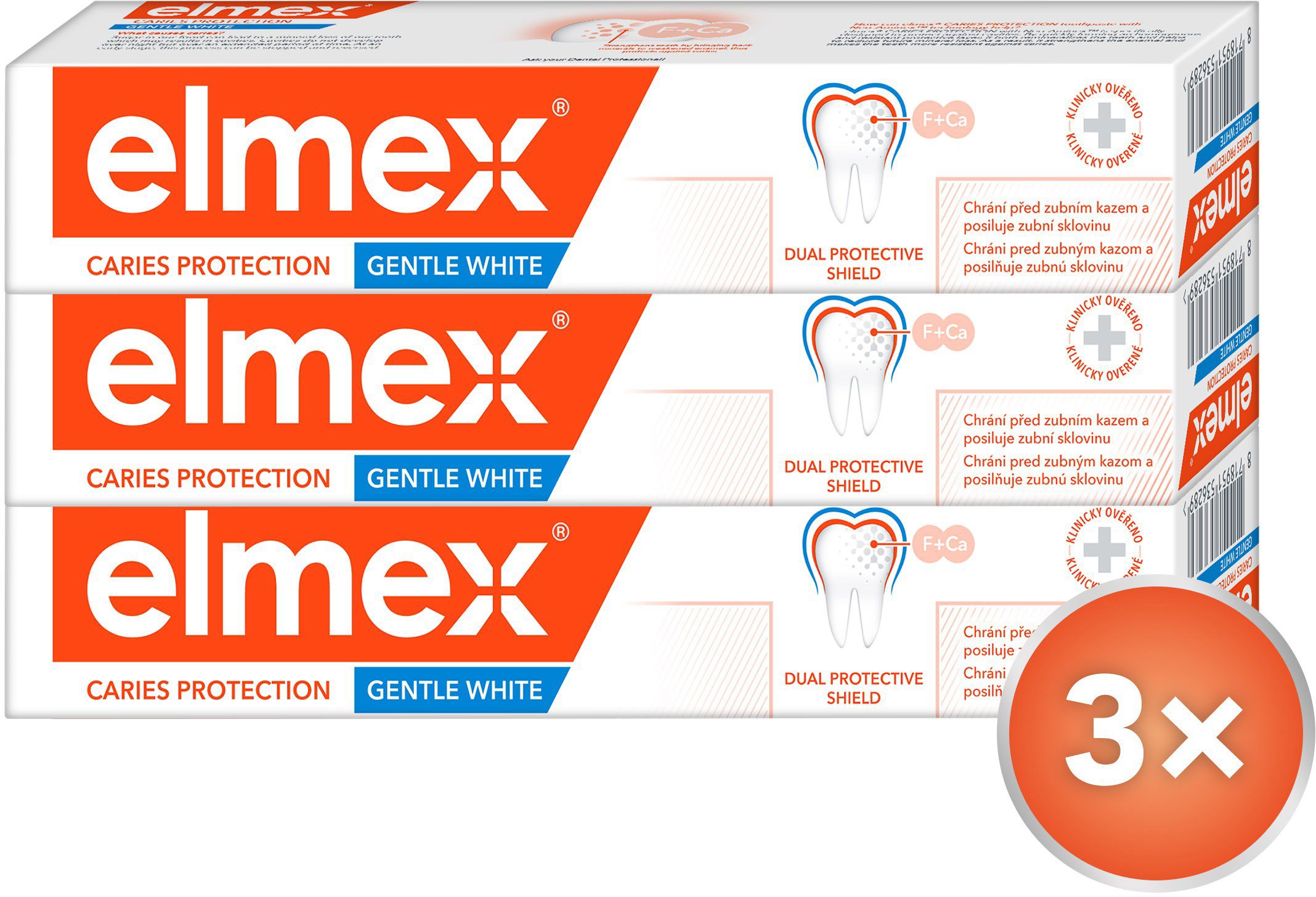 ELMEX Caries Protection Whitening 3 × 75 ml Zubná pasta
