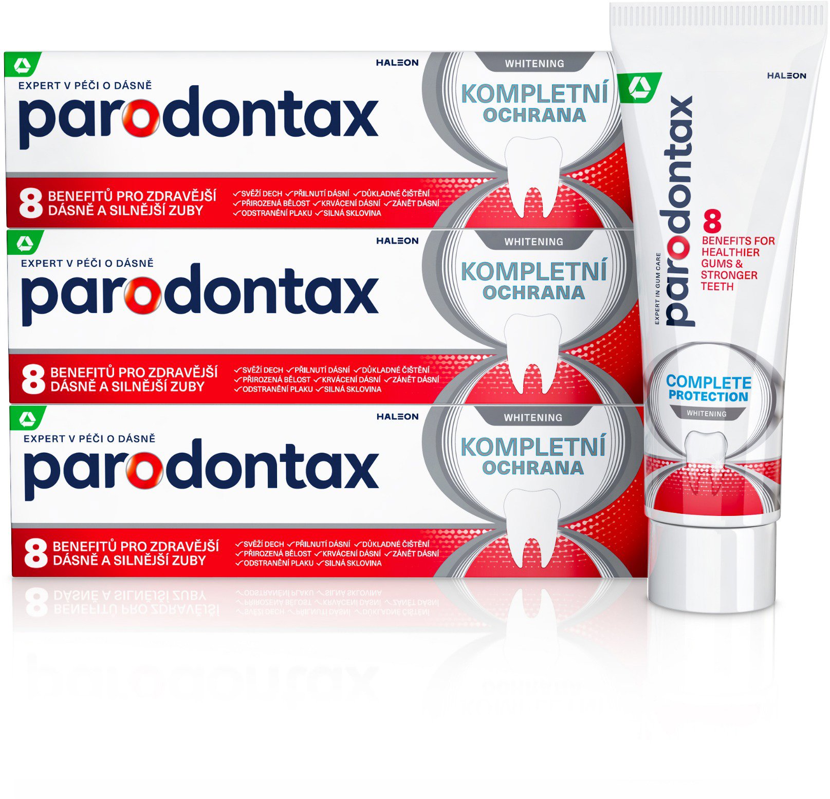 PARODONTAX Complete Protection fehérítő fogkrém 3 × 75 ml Fogkrém