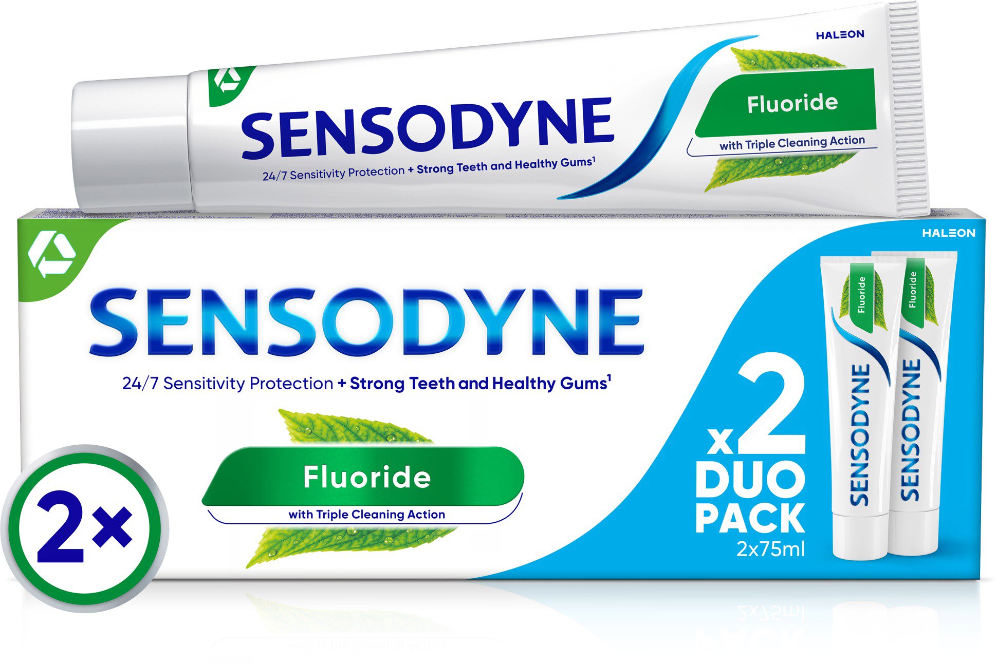 SENSODYNE Fluoride 2× 75 ml Zubná pasta