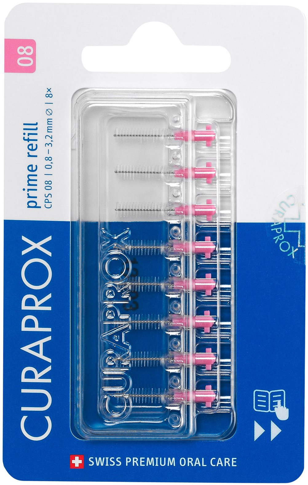 CURAPROX CPS 08 Prime Refill, 8 db Fogköztisztító kefe