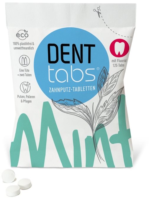 DENTTABS přírodní zubní pasta v tabletách s fluoridem 125 ks Zubní...