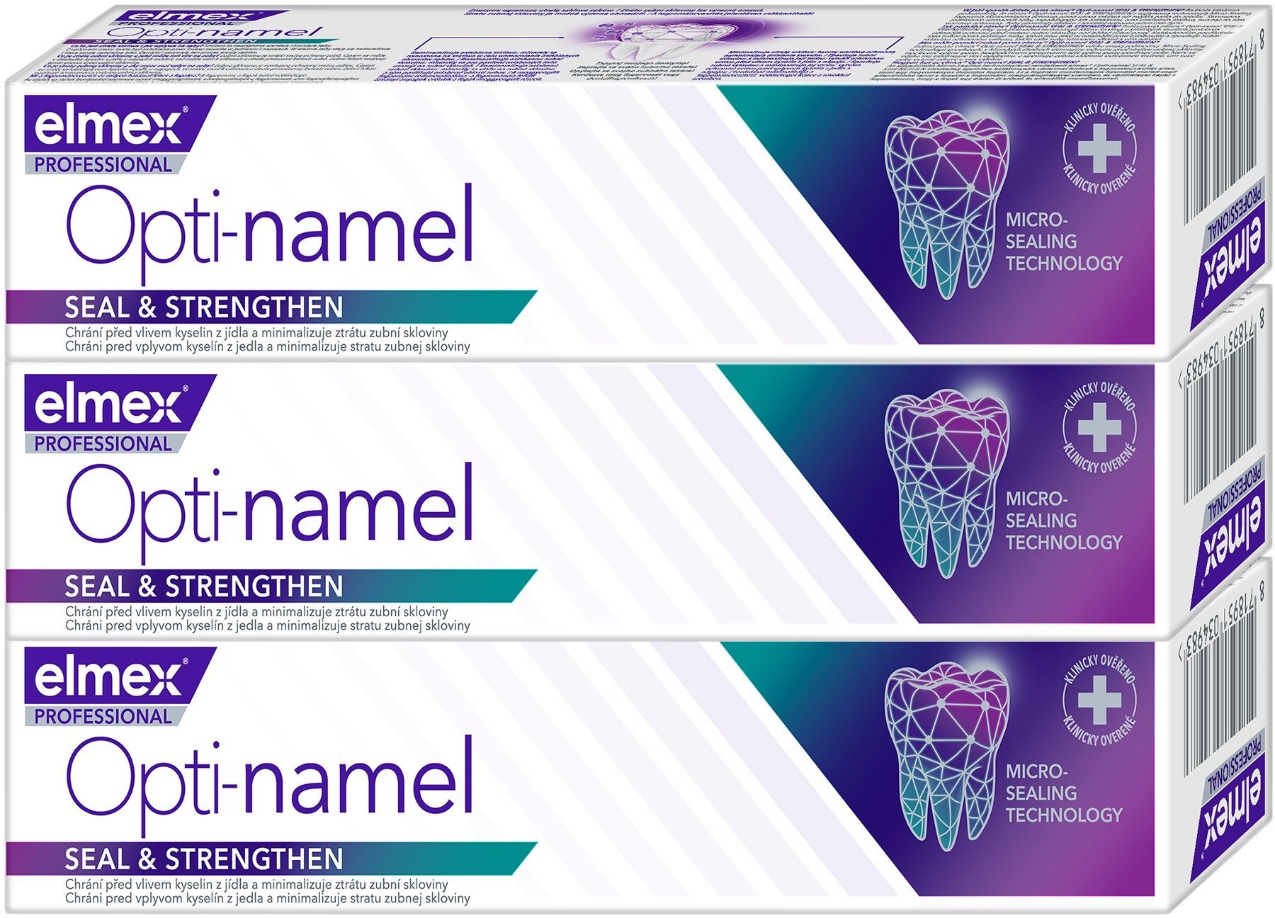 ELMEX Professional Opti-namel Seal & Strengthen 3× 75 ml Zubná pasta