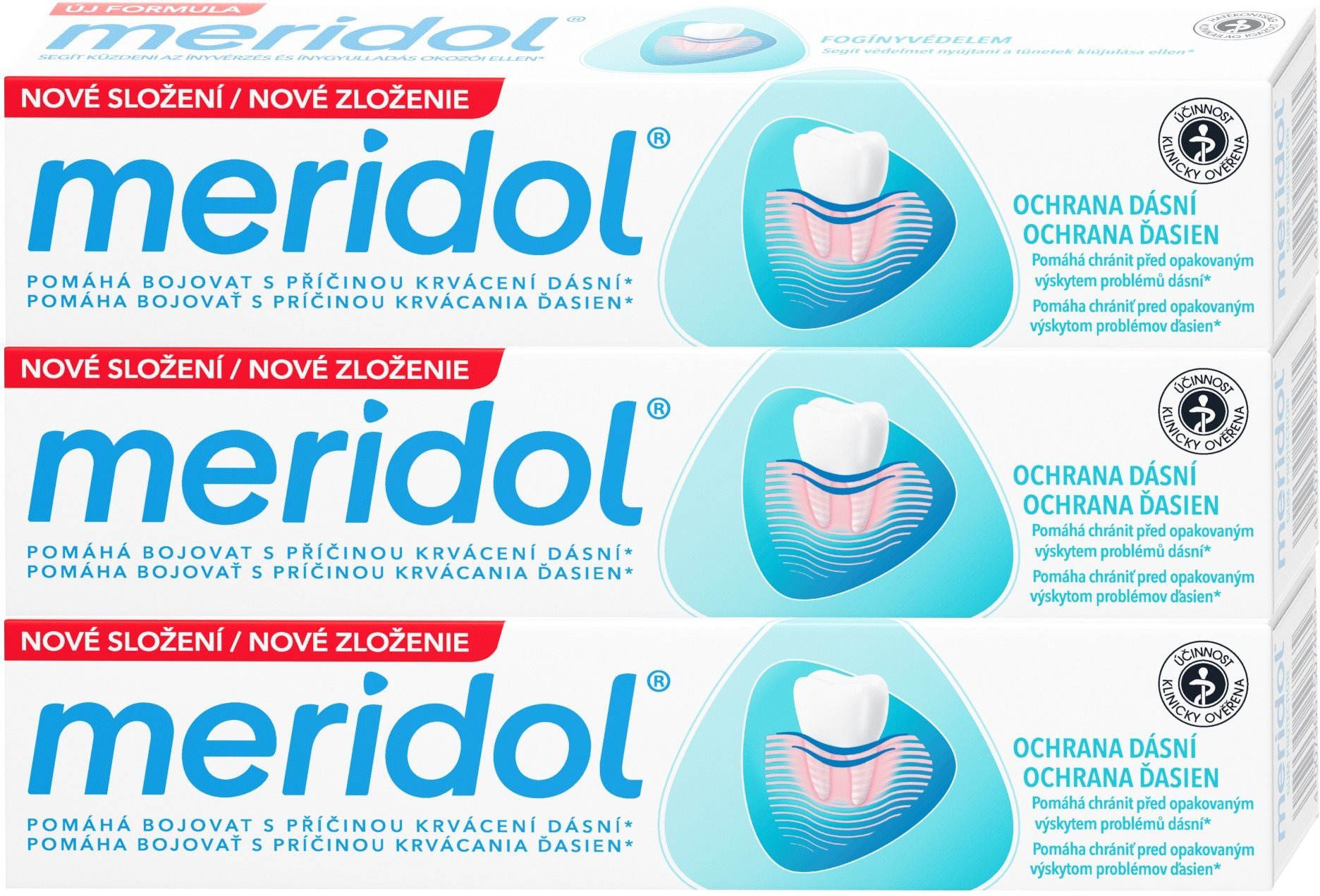 MERIDOL 3× 75 ml Zubná pasta