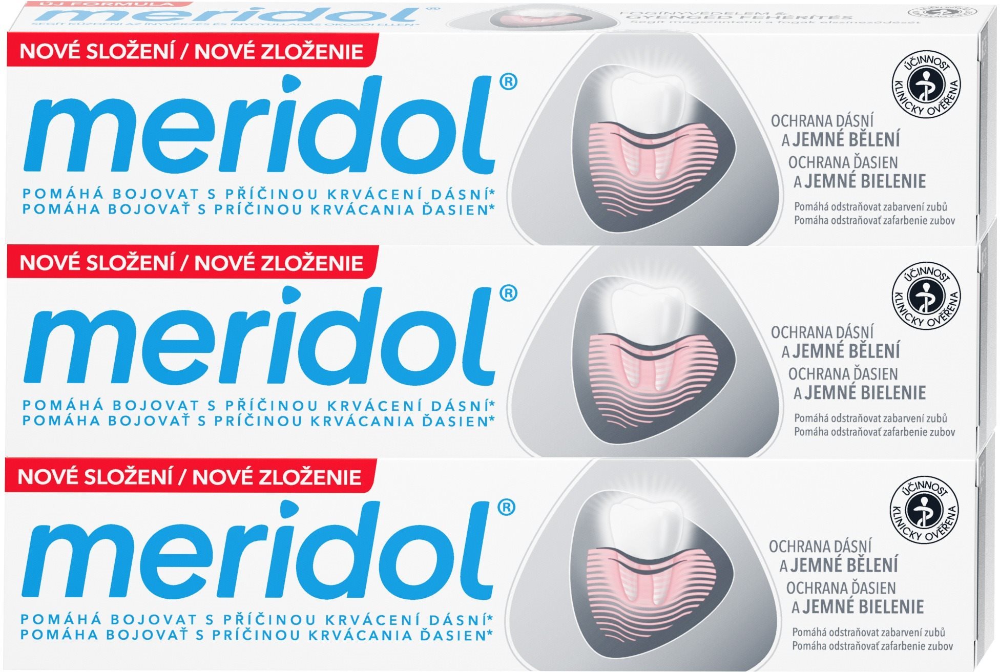 MERIDOL Whitening 3× 75 ml Zubná pasta