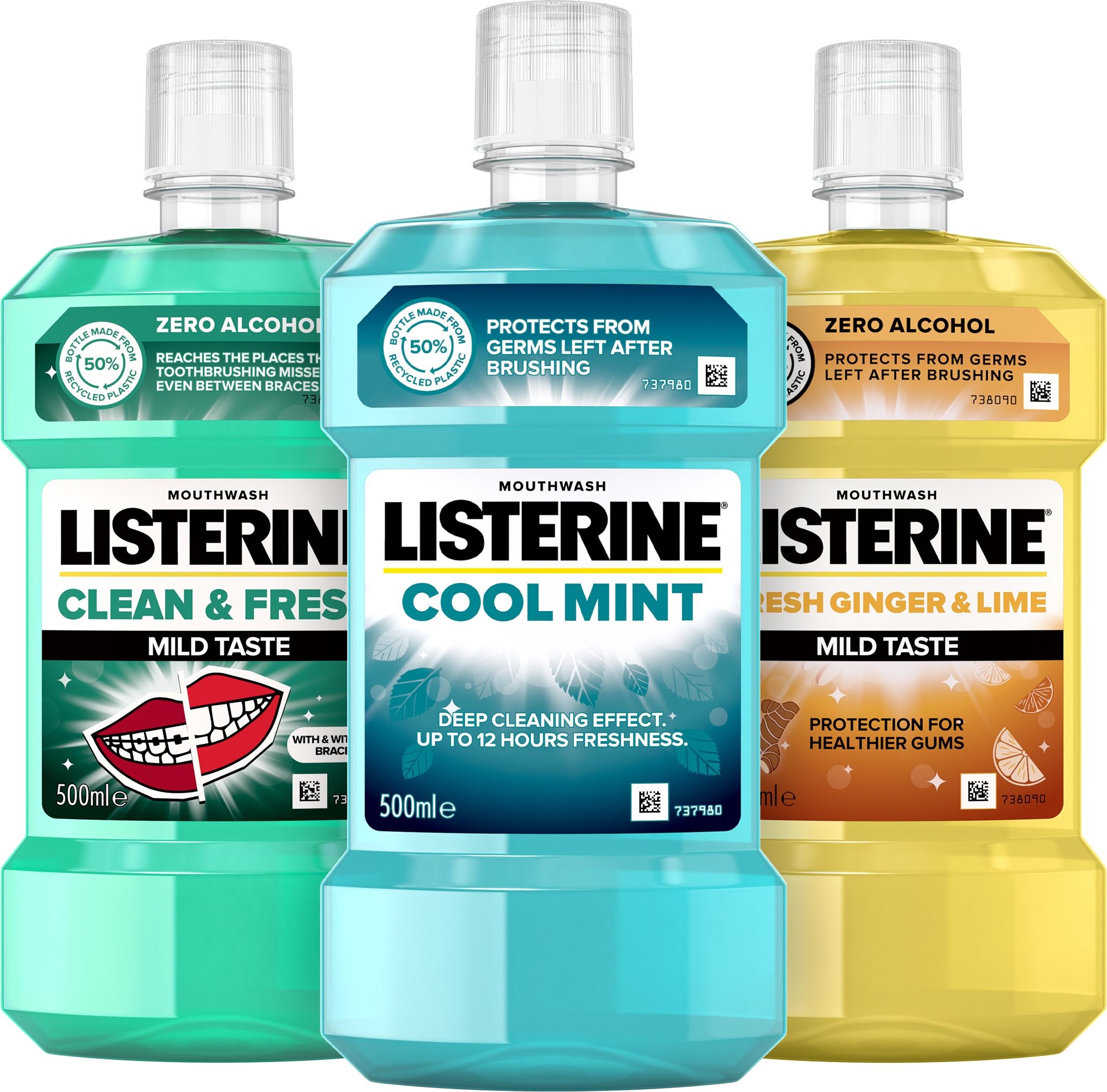 LISTERINE Friss lehelet a család minden tagjának 3×500 ml Szájvíz
