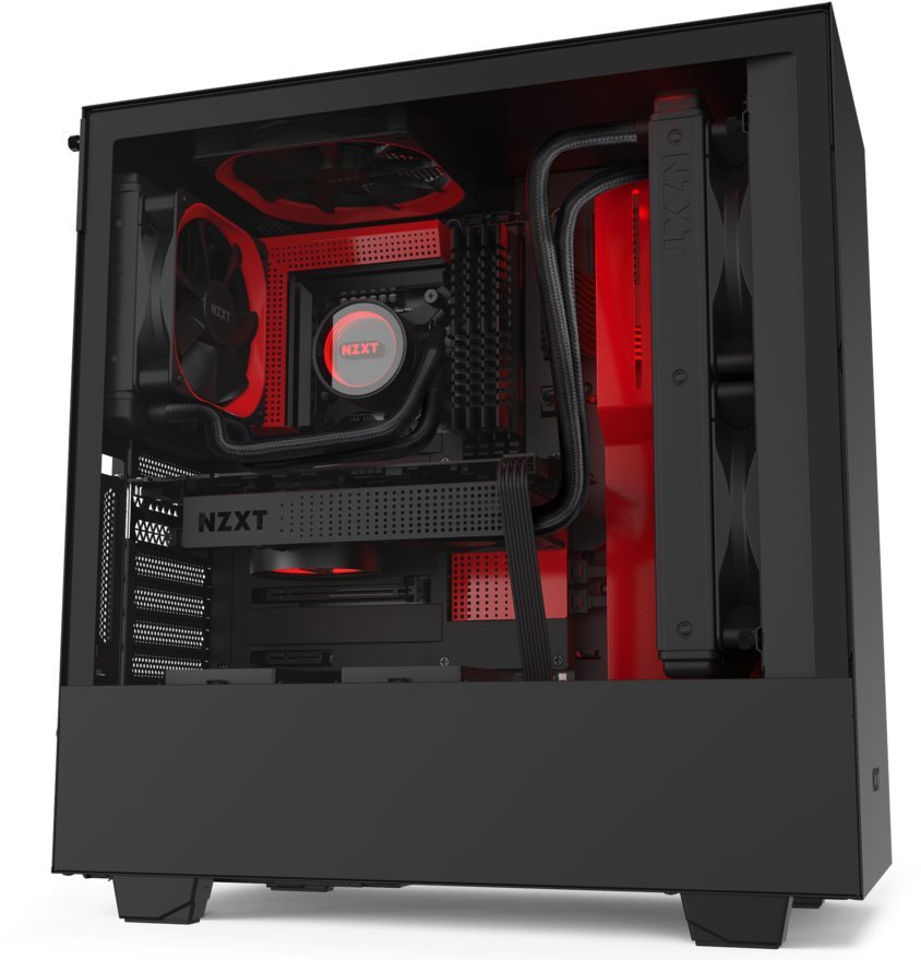 NZXT H510i Matte Black Red PC Case