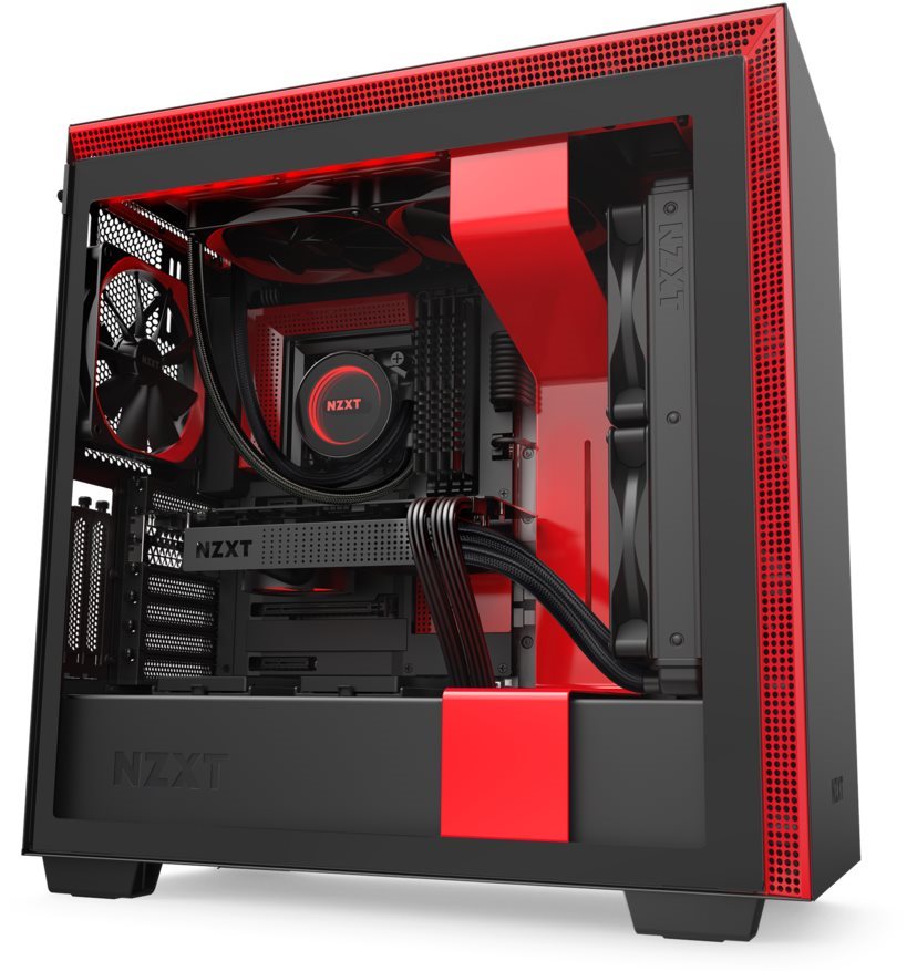 NZXT H710i Matte Black Red PC Case