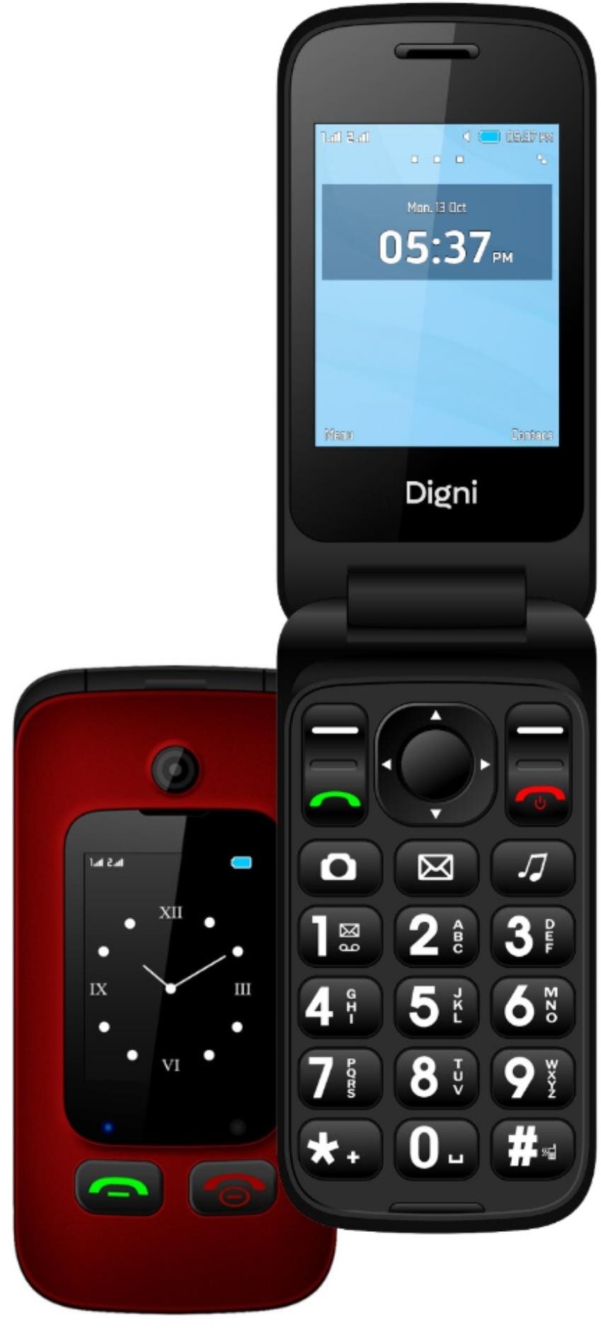 eSTAR Digni Flip červený Mobilný telefón