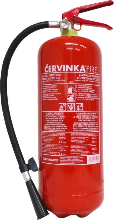 ČERVINKA práškový hasicí přístroj 6 kg P6 Če 2, vč. revize Hasicí...