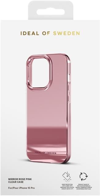 iDeal Of Sweden Clear Case Mirror Pink iPhone 15 Pro tok Telefon tok