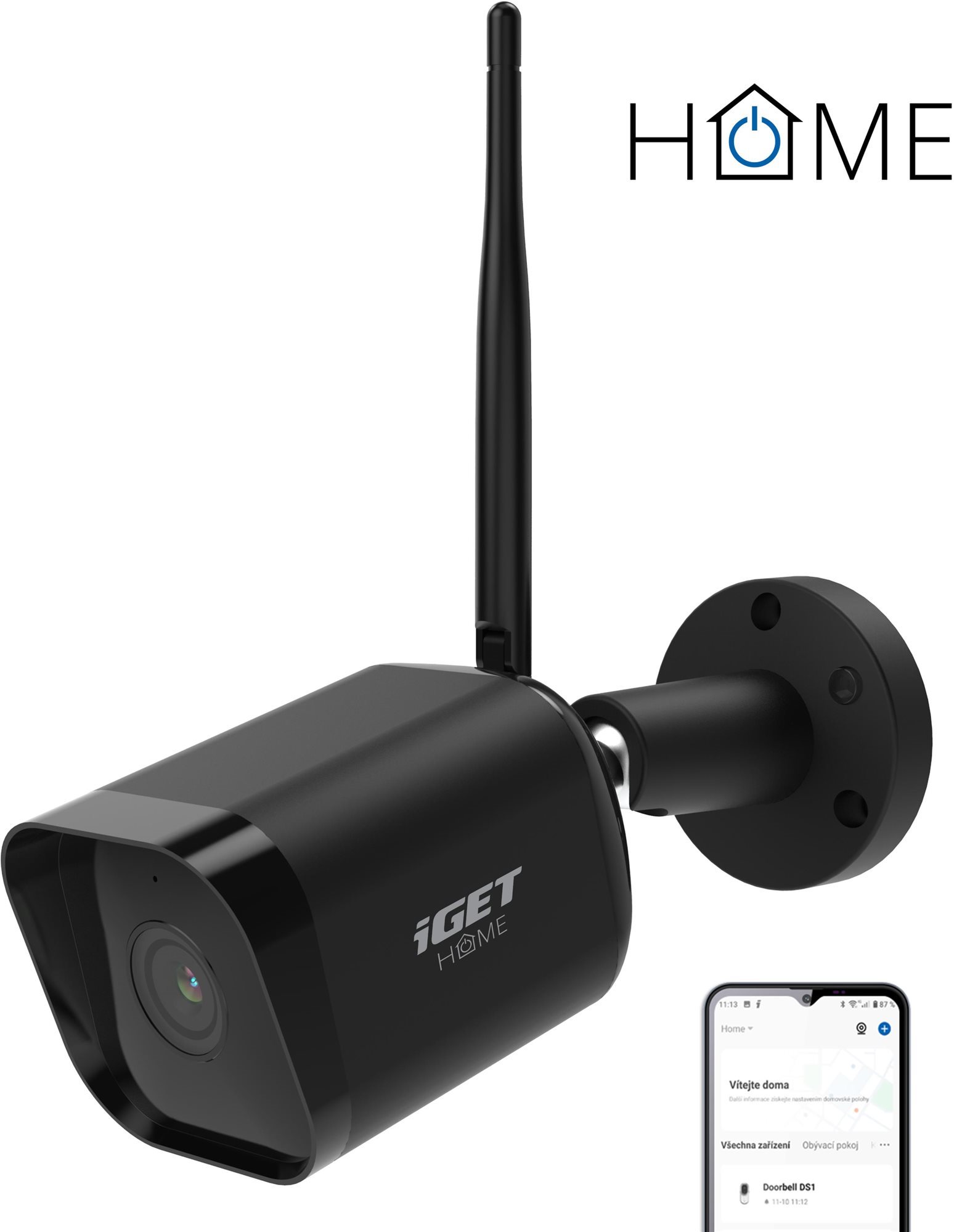 iGET HOME Camera CS6 Black – vonkajšia odolná IP FullHD kamera s...