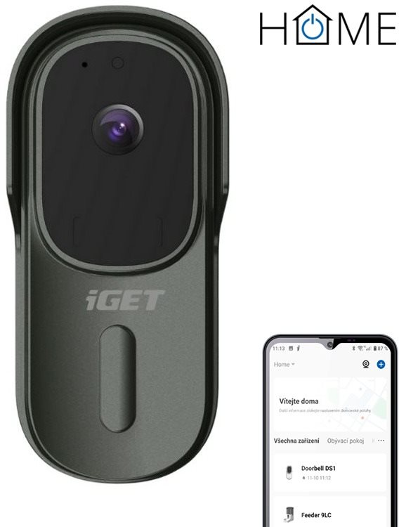 iGET HOME Türklingel DS1 Anthrazit - Batteriebetriebene WLAN...