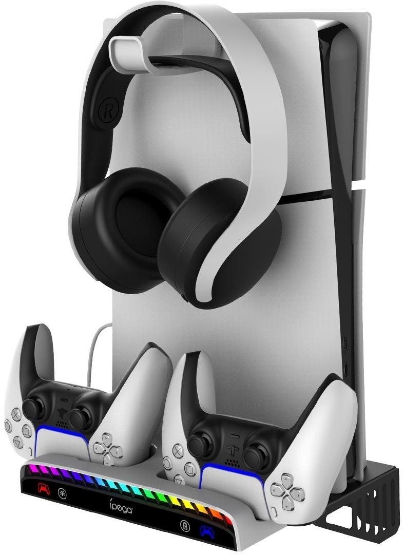 iPega P5S011 PS5/PS5 Slim fali állvány + kettős PS5 vezérlő...