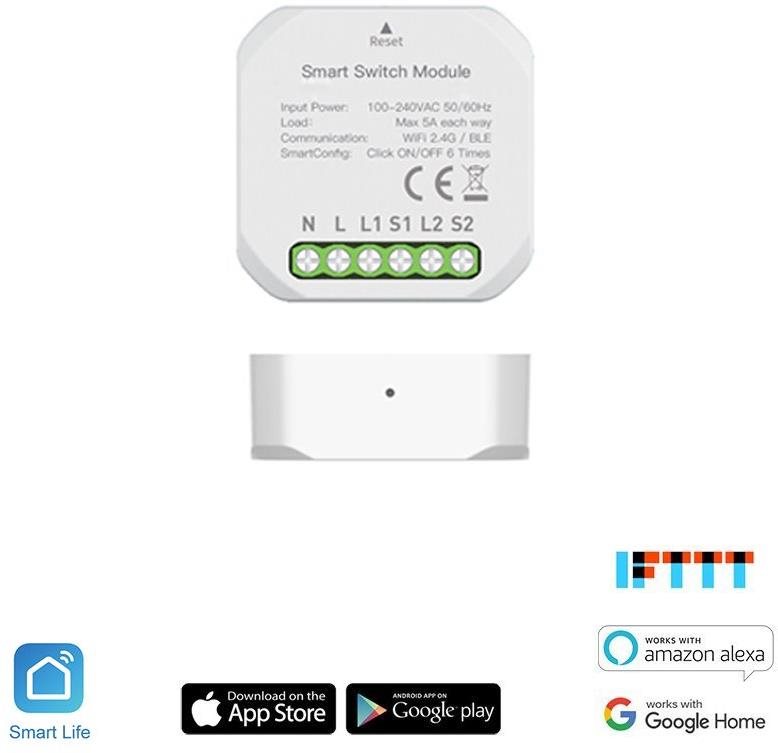 iQtech SmartLife SB21 dvojté mini WiFi relé Spínač