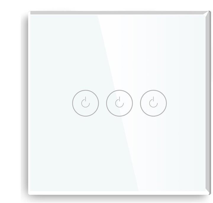 iQtech Millennium, WiFi 3× NoN vypínač Smartlife, biely Vypínač