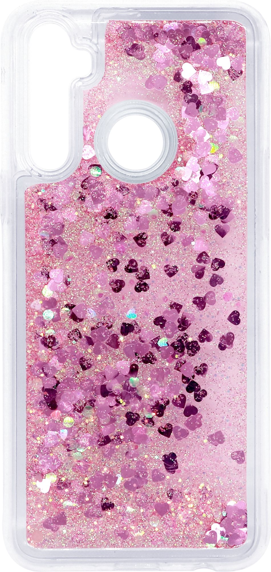 iWill Glitter Liquid Heart Case für Realme C3 - pink Handyhülle