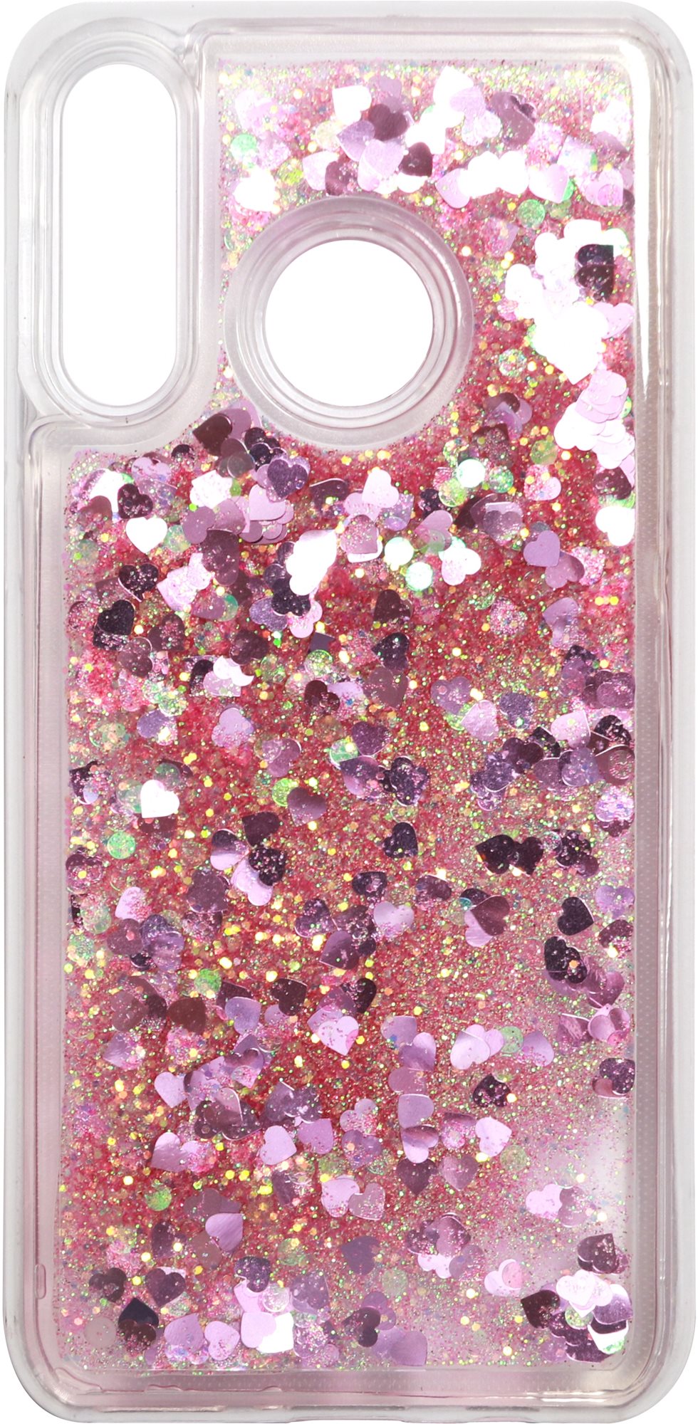 iWill Glitter Liquid Heart Case for Huawei P30 Lite, Pink Phone Cover