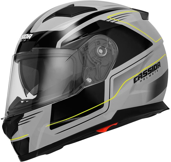 CASSIDA Apex Fusion (szürke/fekete/sárga, XS méret) Motoros sisak