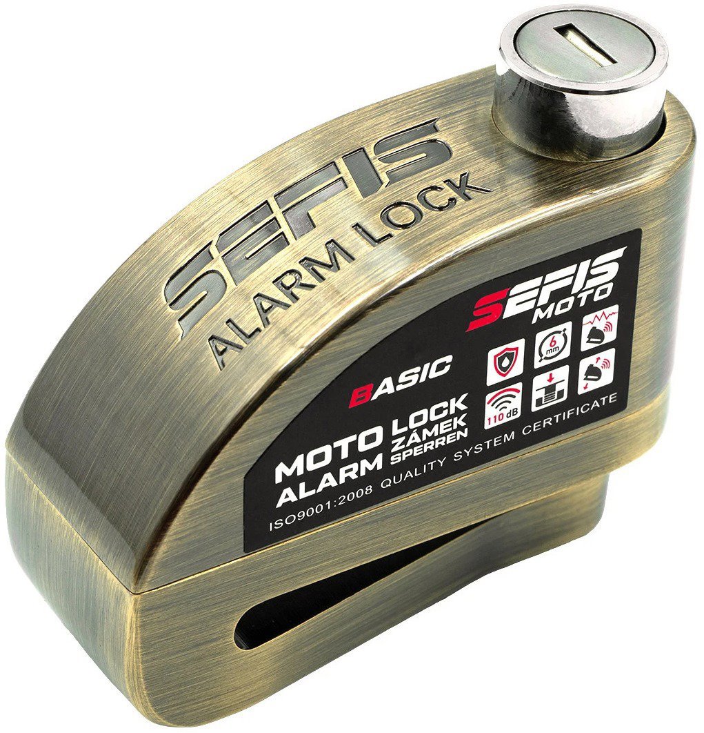 SEFIS BASIC, zámok s alarmom Zámok na motorku