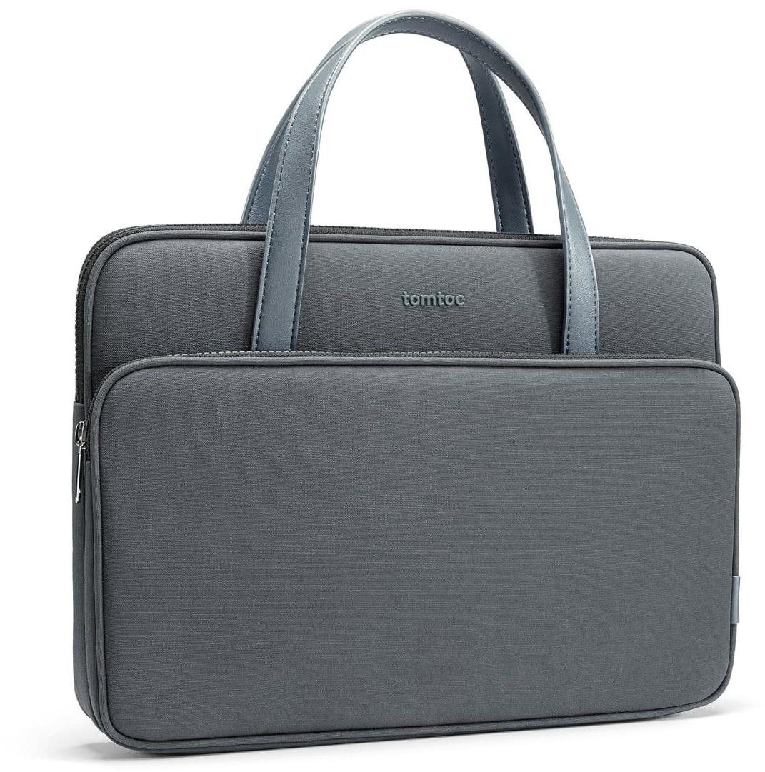 tomtoc Premium Briefcase – 14" MacBook Pro (2021), sivé Taška na...