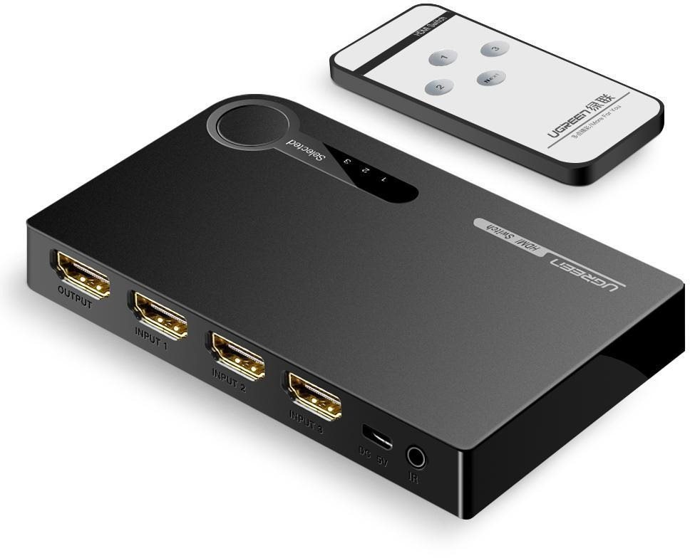 Ugreen HDMI 3-In-1 Out Switcher Black Switch