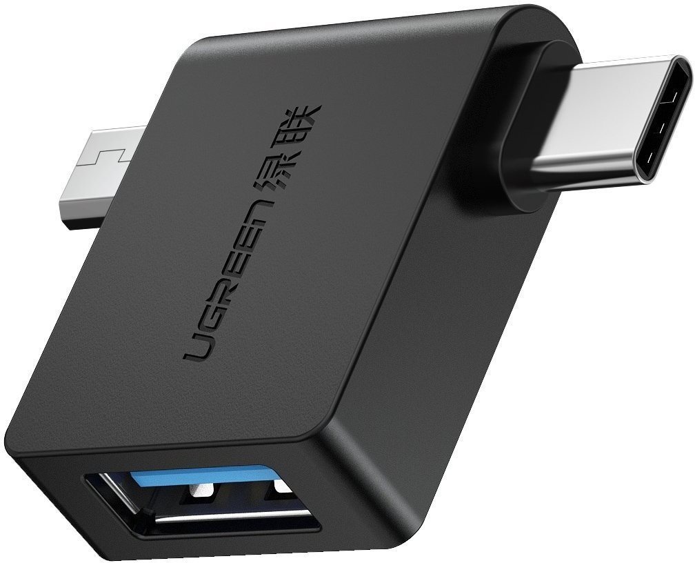 Ugreen micro USB (M) + USB-C (M) to USB 3.0 (F) OTG Adaptér Black...