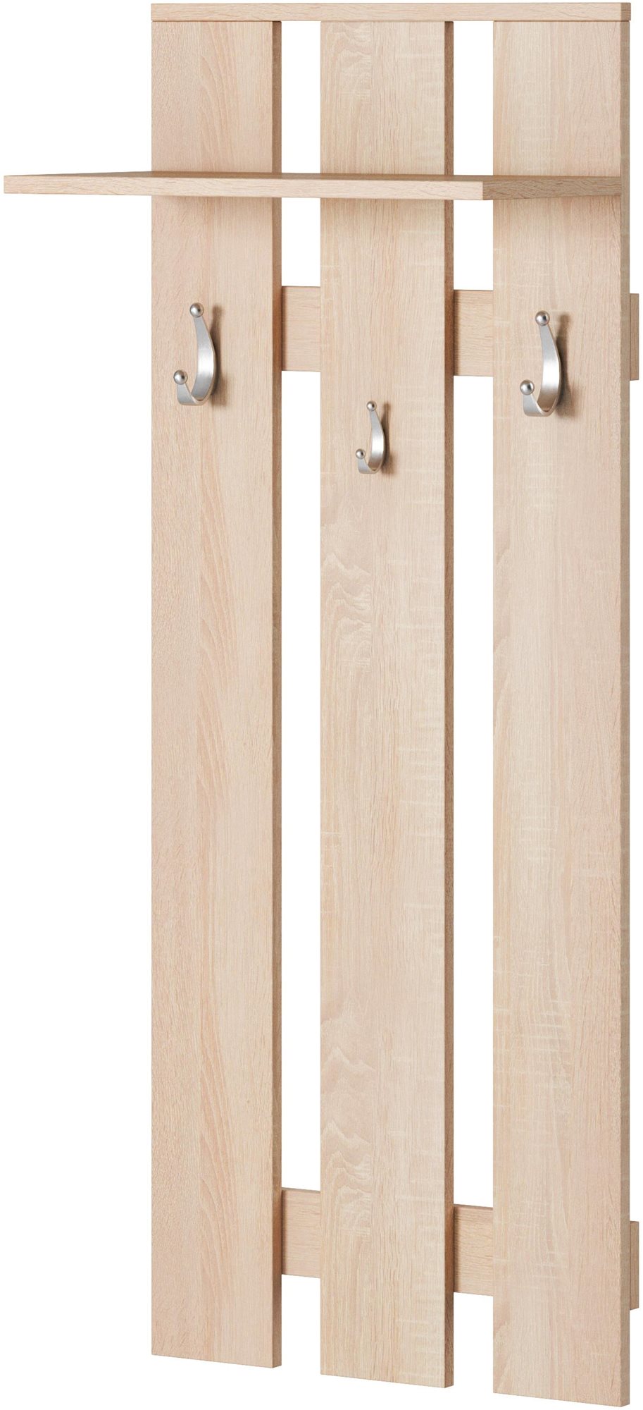 Előszobafal Nika, tölgy sonoma dekor, 49 x 121 cm Fogas