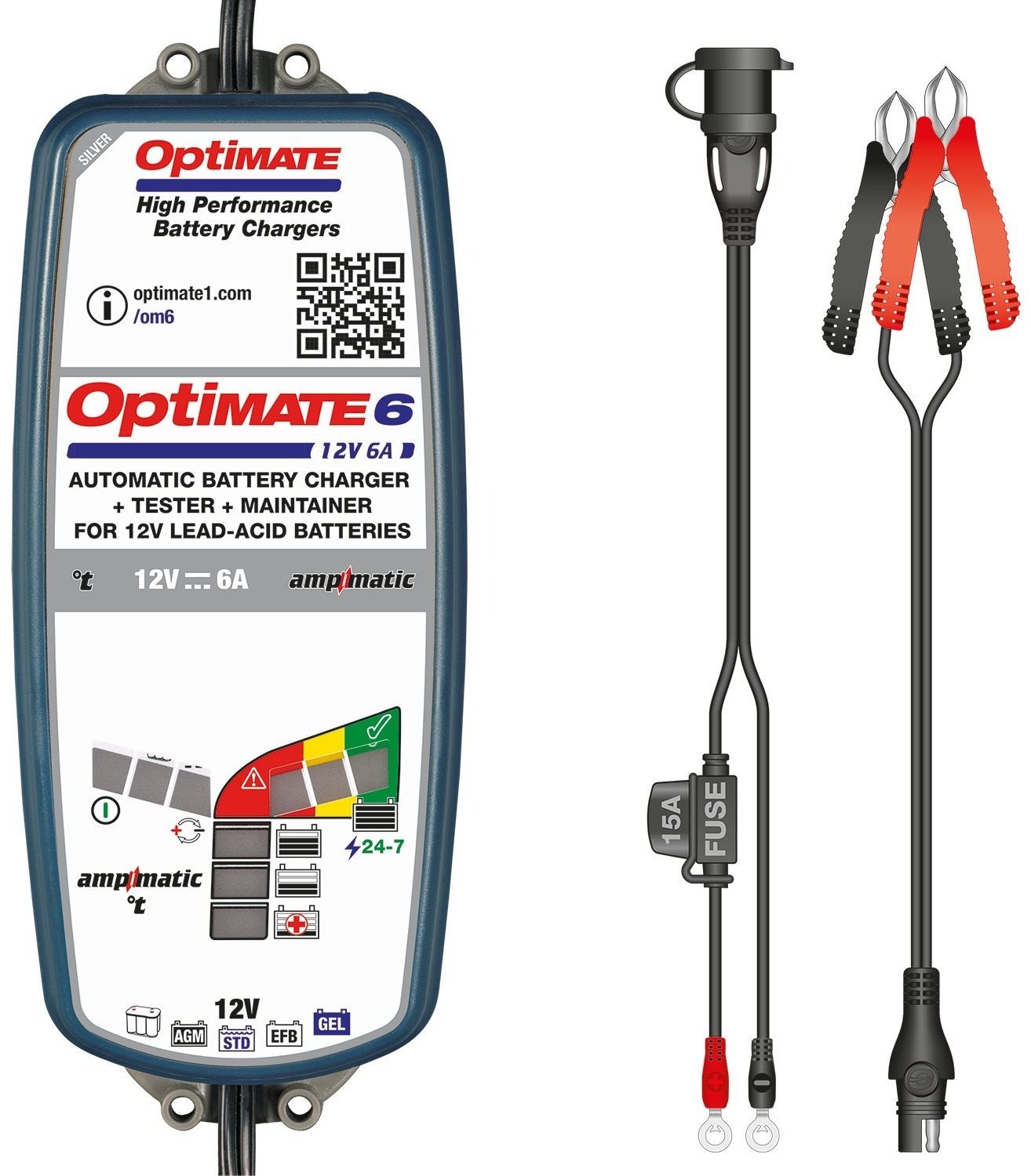 TECMATE OPTIMATE 6 Ampmatic, TM360 Töltő