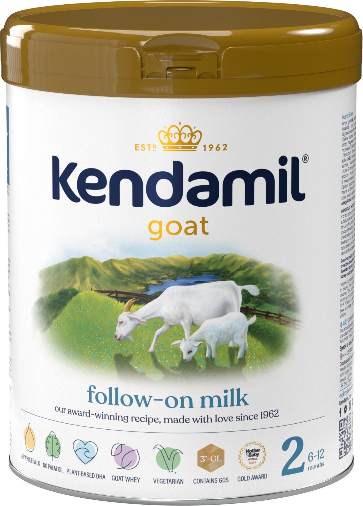Kendamil Kozí pokračovací mléko 2 DHA+ (800 g) Kojenecké mléko